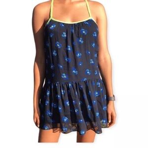 NWT Hollister Floral Racerback Medium Dress with Navy Blue Flowers